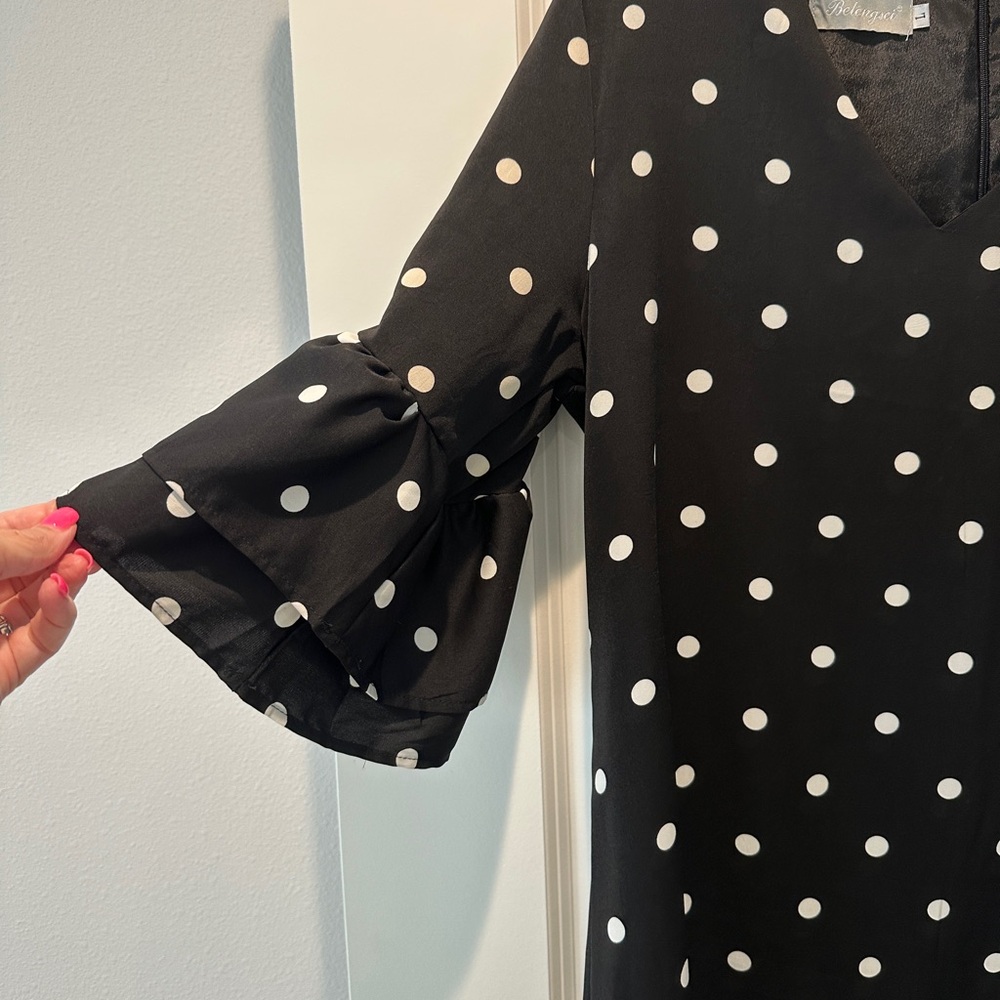 Polka Dot Black Dress. NWOT